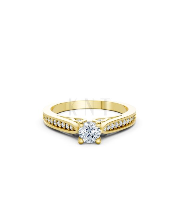 Nhẫn đính hôn R288 màu Vàng Gold thiết kế tinh xảo, độc đáo