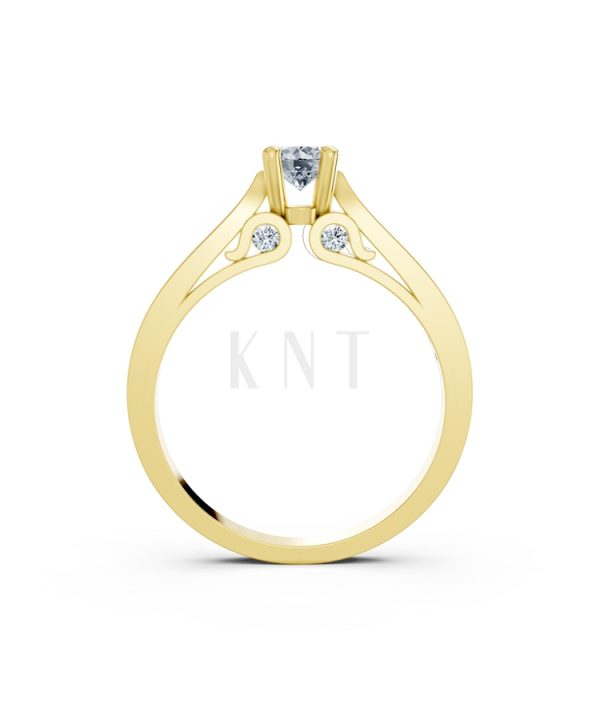 Nhẫn đính hôn R288 màu Vàng Gold thiết kế phá cách, sang trọng