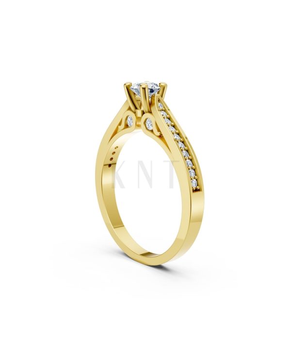 Nhẫn đính hôn R288 màu Vàng Gold vàng 10K/14K/18K/607 cao cấp, thanh lịch