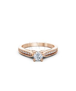 Nhẫn đính hôn R288 màu vàng hồng Rose Gold thiết kế đối xứng, phong cách, ấn tượng