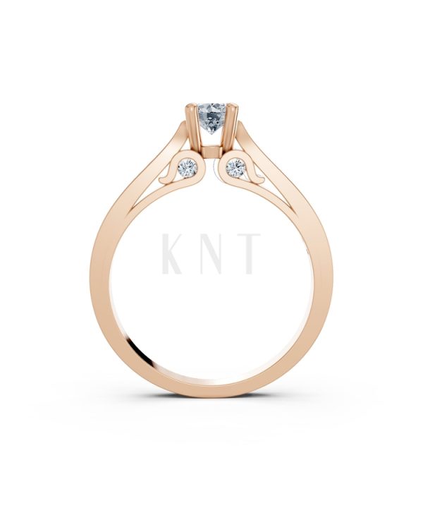 Nhẫn đính hôn R288 màu vàng hồng Rose Gold phong cách trẻ trung, nổi bật