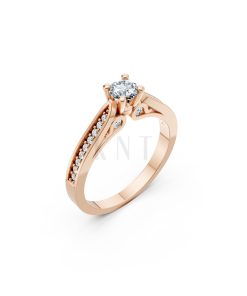 Nhẫn đính hôn R288 màu vàng hồng Rose Gold họa tiết ấn tượng, cá tính