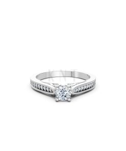 Nhẫn đính hôn R288 màu vàng trắng White Gold kiểu dáng cá tính, hiện đại