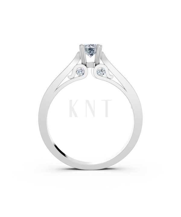 Nhẫn đính hôn R288 màu vàng trắng White Gold vàng sáng, đường nét sắc sảo, tinh tế