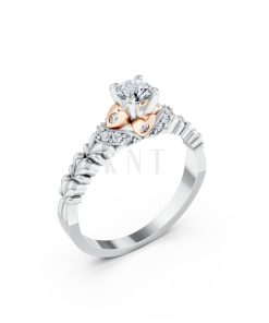 Nhẫn đính hôn R289 phối màu Dual Color họa tiết ấn tượng, cá tính