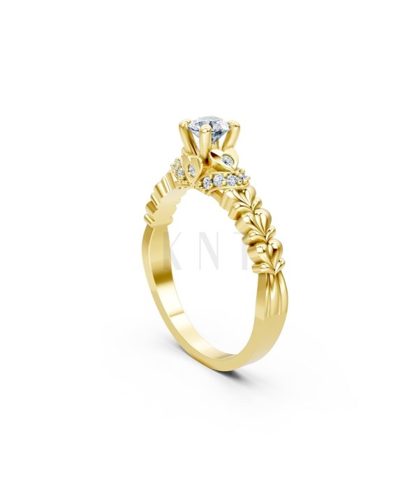 Nhẫn đính hôn R289 màu Vàng Gold vàng 10K/14K/18K/607 cao cấp, thanh lịch