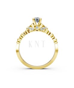 Nhẫn đính hôn R289 màu Vàng Gold thiết kế tinh xảo, độc đáo