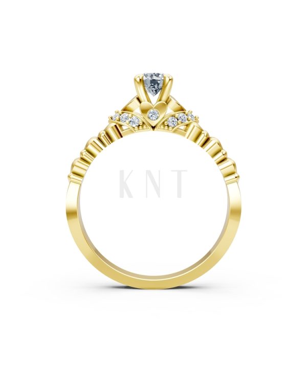 Nhẫn đính hôn R289 màu Vàng Gold thiết kế tinh xảo, độc đáo