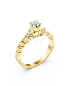 Nhẫn đính hôn R289 màu Vàng Gold thiết kế tinh tế, sang trọng