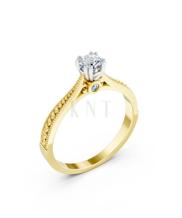 Nhẫn đính hôn R290 phối màu Dual Color họa tiết ấn tượng, cá tính