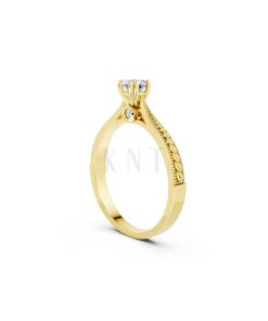 Nhẫn đính hôn R290 màu Vàng Gold thiết kế tinh xảo, độc đáo