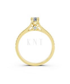 Nhẫn đính hôn R290 màu Vàng Gold vàng 10K/14K/18K/607 cao cấp, thanh lịch
