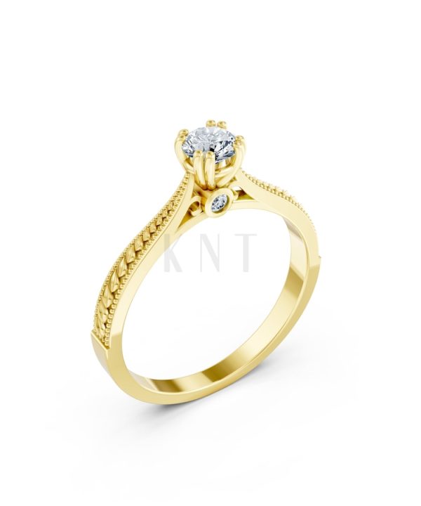 Nhẫn đính hôn R290 màu Vàng Gold thiết kế tinh tế, sang trọng
