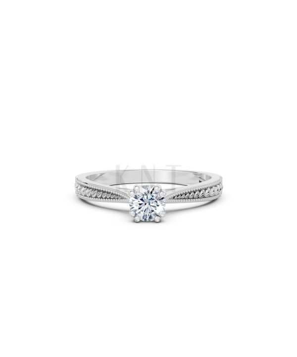 Nhẫn đính hôn R290 màu vàng trắng White Gold kiểu dáng cá tính, hiện đại