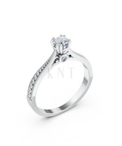 Nhẫn đính hôn R290 màu vàng trắng White Gold kiểu dáng hiện đại, nổi bật