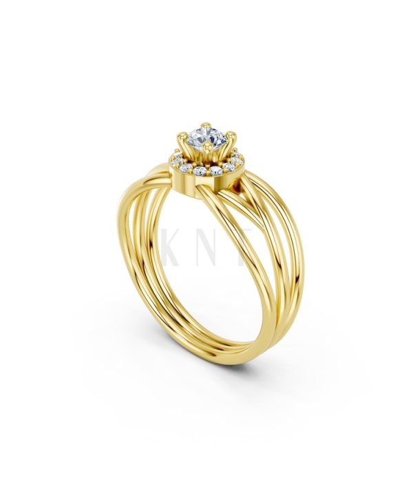 Nhẫn đính hôn đá cao cấp R292 màu Vàng Gold vàng 10K/14K/18K/607 cao cấp, thanh lịch