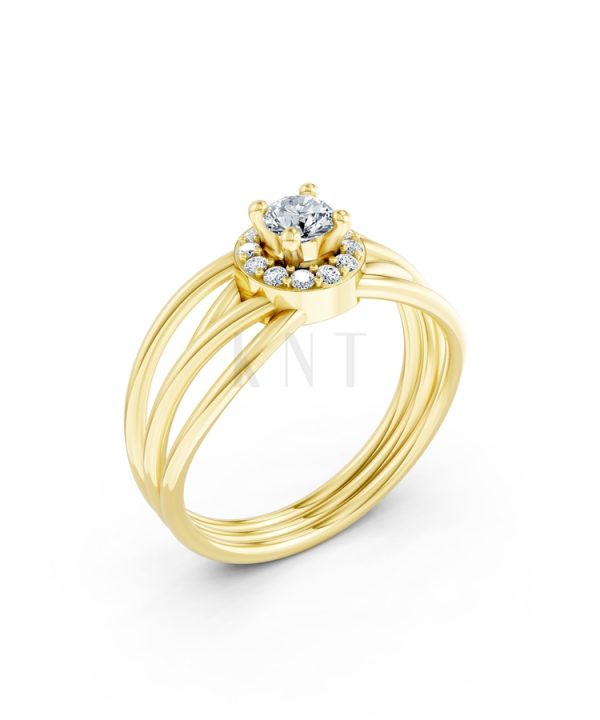 Nhẫn đính hôn đá cao cấp R292 màu Vàng Gold thiết kế tinh tế, sang trọng