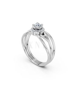 Nhẫn đính hôn đá cao cấp R292 màu vàng trắng White Gold vàng sáng bóng, thiết kế trẻ trung