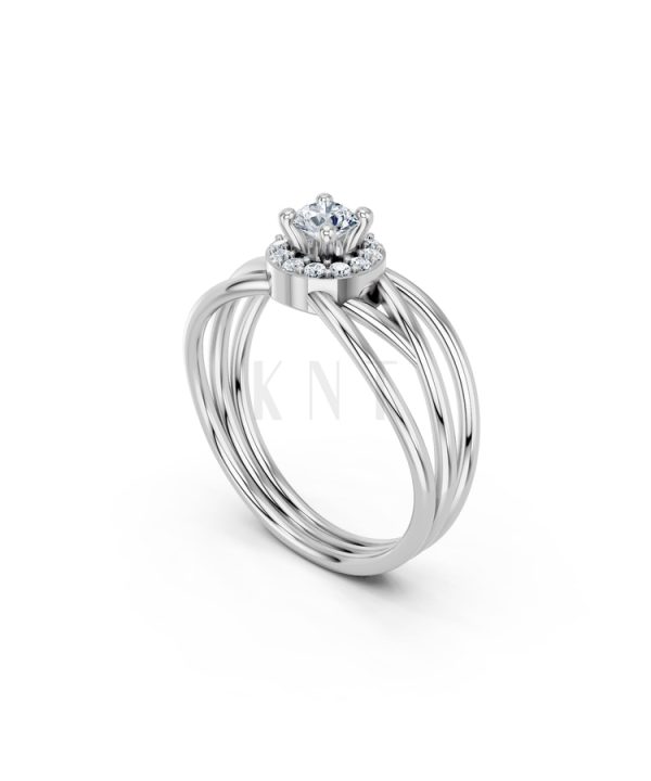 Nhẫn đính hôn đá cao cấp R292 màu vàng trắng White Gold vàng sáng bóng, thiết kế trẻ trung