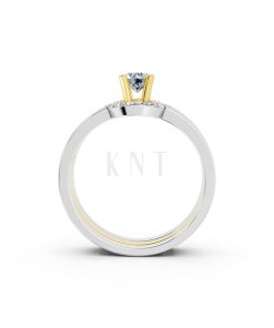 Nhẫn đính hôn R294 phối màu Dual Color phong cách trẻ trung, nổi bật