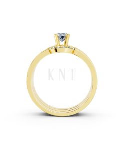 Nhẫn đính hôn R294 màu Vàng Gold vàng 10K/14K/18K/607 cao cấp, thanh lịch