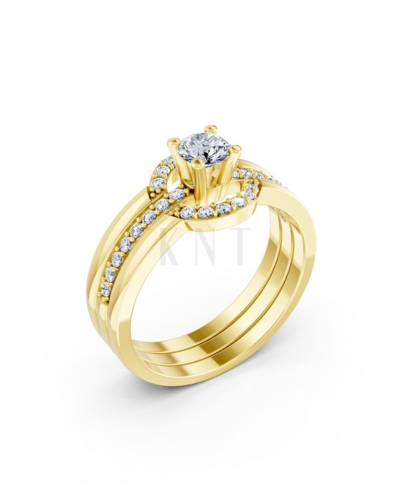 Nhẫn đính hôn R294 màu Vàng Gold thiết kế tinh tế, sang trọng