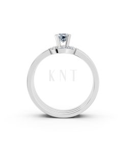 Nhẫn đính hôn R294 màu vàng trắng White Gold vàng sáng, đường nét sắc sảo, tinh tế