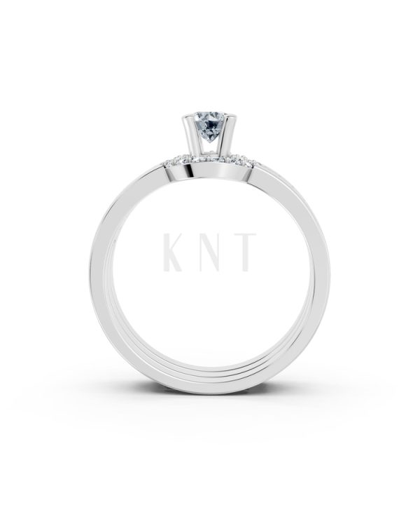 Nhẫn đính hôn R294 màu vàng trắng White Gold vàng sáng, đường nét sắc sảo, tinh tế