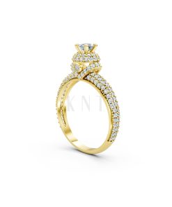 NHẪN ĐÍNH HÔN R295 màu Vàng Gold thiết kế phá cách, sang trọng