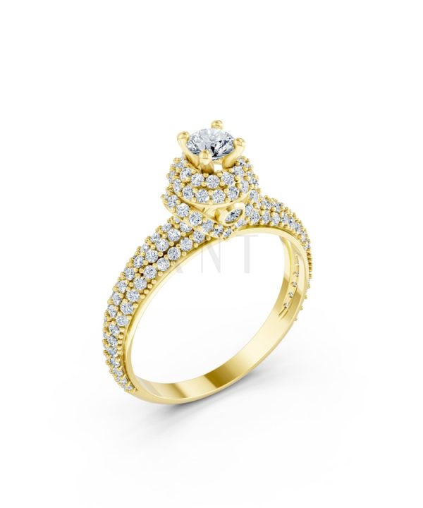 NHẪN ĐÍNH HÔN R295 màu Vàng Gold thiết kế tinh tế, sang trọng