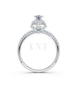 NHẪN ĐÍNH HÔN R295 màu vàng trắng White Gold kiểu dáng cá tính, hiện đại