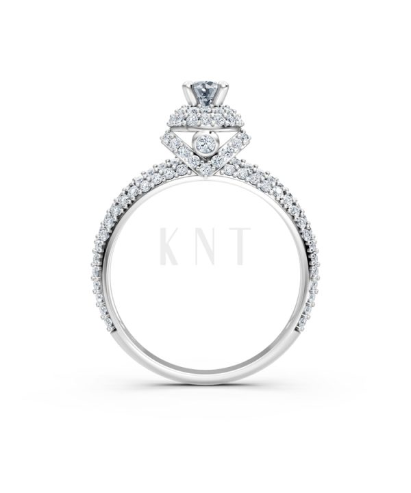 NHẪN ĐÍNH HÔN R295 màu vàng trắng White Gold kiểu dáng cá tính, hiện đại