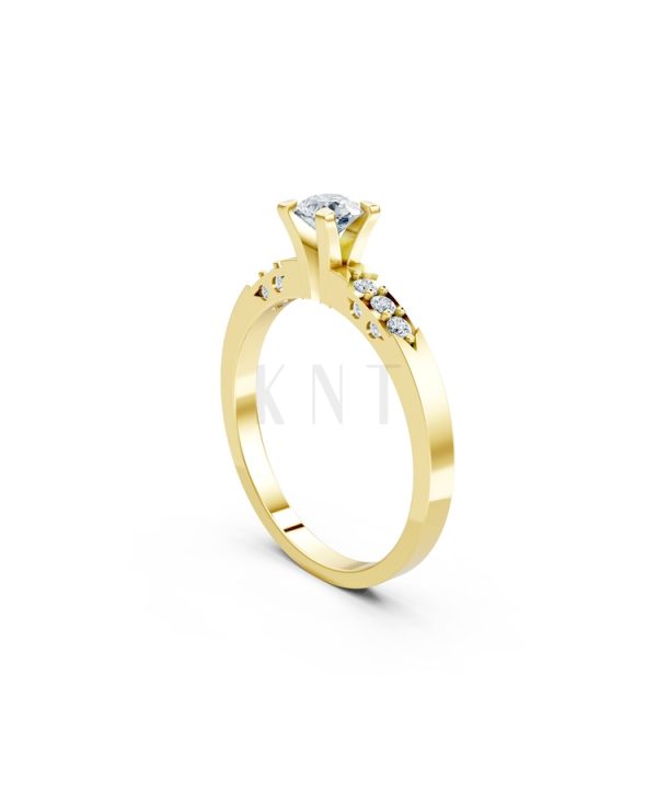 Nhẫn đính hôn R296 màu Vàng Gold thiết kế tinh xảo, độc đáo