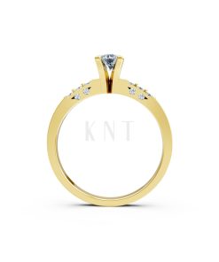 Nhẫn đính hôn R296 màu Vàng Gold vàng 10K/14K/18K/607 cao cấp, thanh lịch