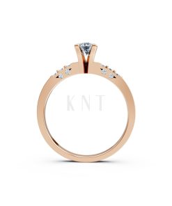 Nhẫn đính hôn R296 màu vàng hồng Rose Gold phong cách trẻ trung, nổi bật