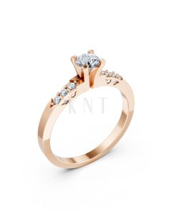 Nhẫn đính hôn R296 màu vàng hồng Rose Gold họa tiết ấn tượng, cá tính