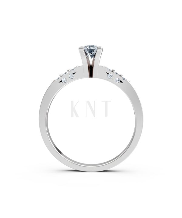 Nhẫn đính hôn R296 màu vàng trắng White Gold vàng sáng bóng, thiết kế trẻ trung