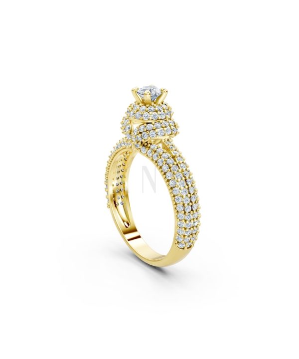 Nhẫn đính hôn đá cao cấp R297 màu Vàng Gold vàng 10K/14K/18K/607 cao cấp, thanh lịch