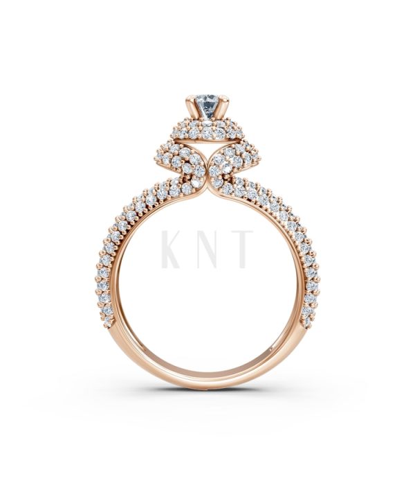 Nhẫn đính hôn đá cao cấp R297 màu vàng hồng Rose Gold phong cách trẻ trung, nổi bật
