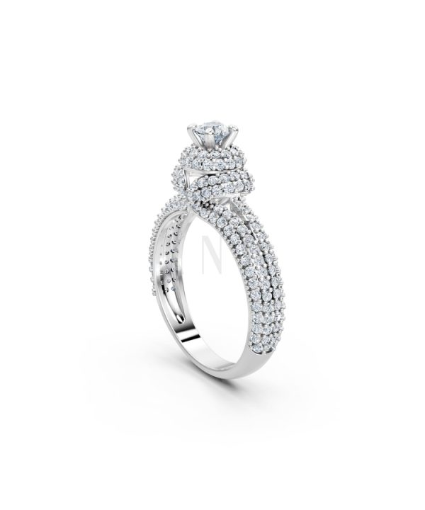 Nhẫn đính hôn đá cao cấp R297 màu vàng trắng White Gold kiểu dáng cá tính, hiện đại