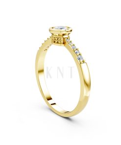 Nhẫn đính hôn đá cao cấp R298 màu Vàng Gold thiết kế phá cách, sang trọng
