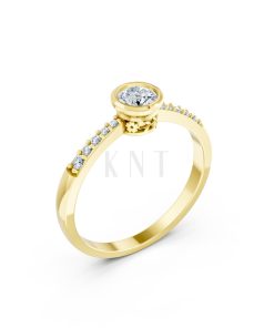 Nhẫn đính hôn đá cao cấp R298 màu Vàng Gold thiết kế tinh tế, sang trọng