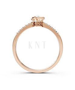 Nhẫn đính hôn đá cao cấp R298 màu vàng hồng Rose Gold thiết kế đối xứng, phong cách, ấn tượng