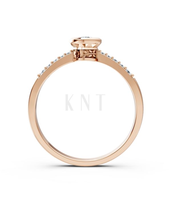 Nhẫn đính hôn đá cao cấp R298 màu vàng hồng Rose Gold thiết kế đối xứng, phong cách, ấn tượng