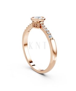 Nhẫn đính hôn đá cao cấp R298 màu vàng hồng Rose Gold vàng đẹp, họa tiết hình học, độc đáo