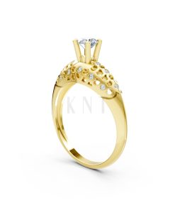Nhẫn đính hôn đá US R299 màu Vàng Gold vàng 10K/14K/18K/607 cao cấp, thanh lịch