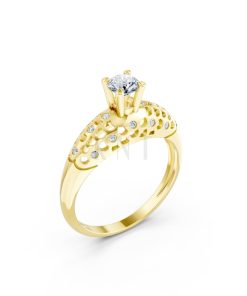 Nhẫn đính hôn đá US R299 màu Vàng Gold thiết kế tinh tế, sang trọng