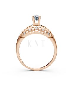 Nhẫn đính hôn đá US R299 màu vàng hồng Rose Gold phong cách trẻ trung, nổi bật