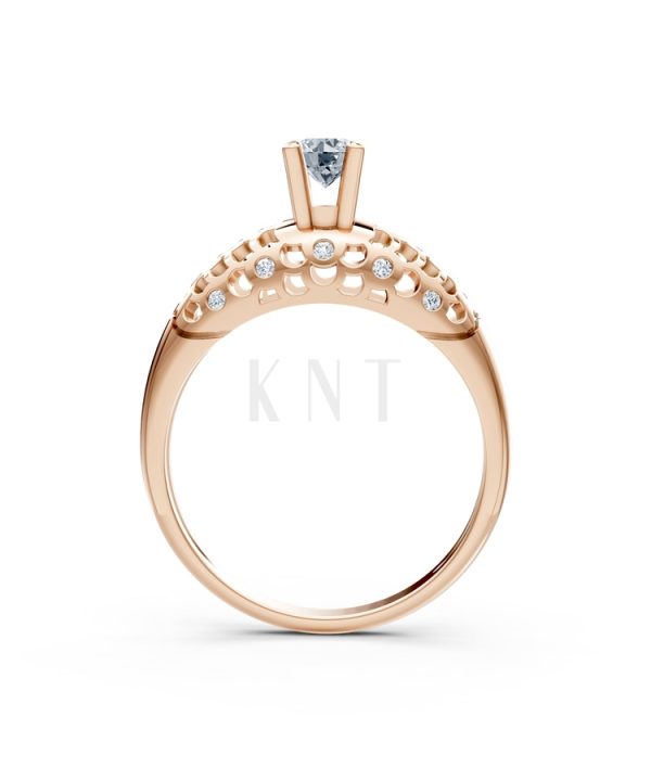 Nhẫn đính hôn đá US R299 màu vàng hồng Rose Gold phong cách trẻ trung, nổi bật