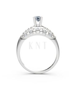 Nhẫn đính hôn đá US R299 màu vàng trắng White Gold kiểu dáng cá tính, hiện đại